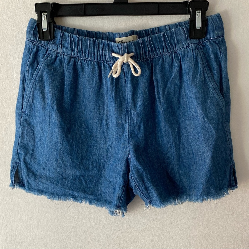 ❤️ NWOT Madewell Chambray Raw Hem Pull-On Shorts - XS